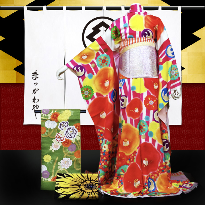 【かわいいレトロポップ系コーデ】振袖専門サイトMATSUKAWAYAの提案するプロがお見立てたコーディネートはこちら♪ 【かわいいレトロポップ系コーデ】振袖専門サイトMATSUKAWAYAの提案するプロがお見立てたコーディネートはこちら♪