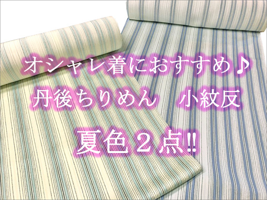 【新入荷商品】涼感あふれる、これからの時期にぴったりのオシャレ涼色小紋を2点ごしょうかいします(^O^)/