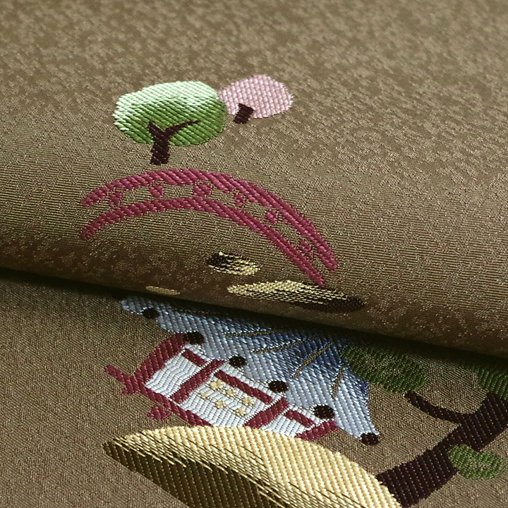 三幸織物謹製　西陣織袋帯【山寺の和尚さん】