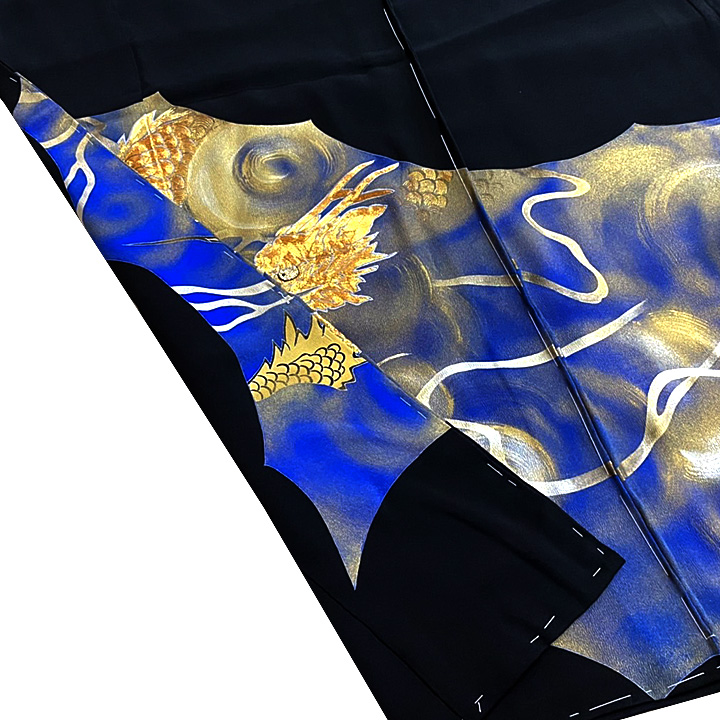 京都の一流ブランド　染の北川謹製　最高級特選黒留袖【夜空に舞う龍】