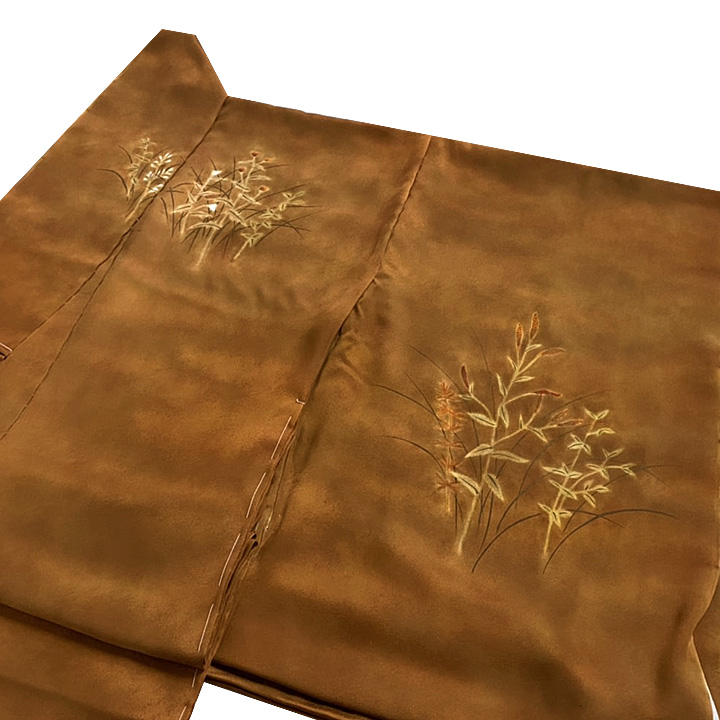 無線友禅作家 西山謙一 × 幻のブランド染の北川　最高級訪問着【茶　幻想花】