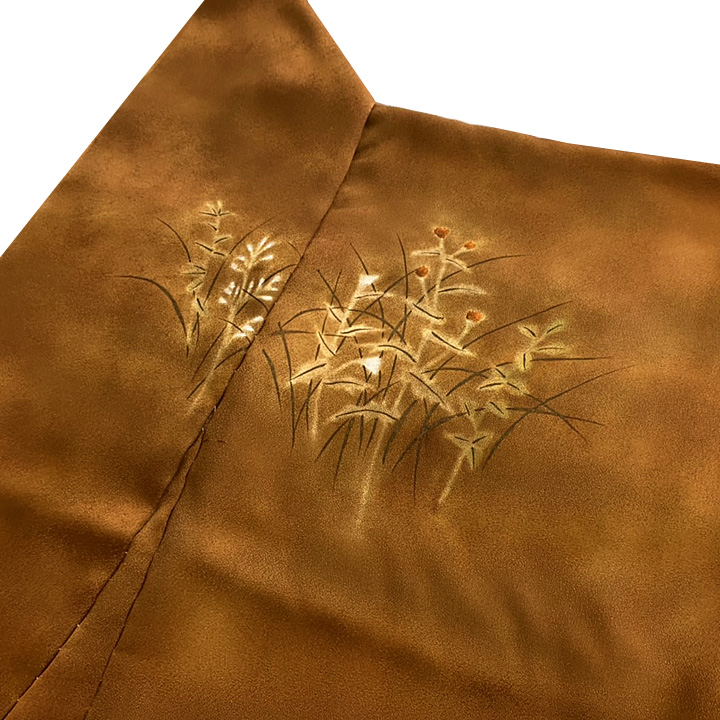 無線友禅作家 西山謙一 × 幻のブランド染の北川　最高級訪問着【茶　幻想花】