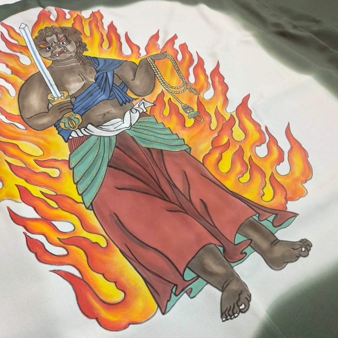 正絹 男物 絵羽長襦袢【不動明王】　