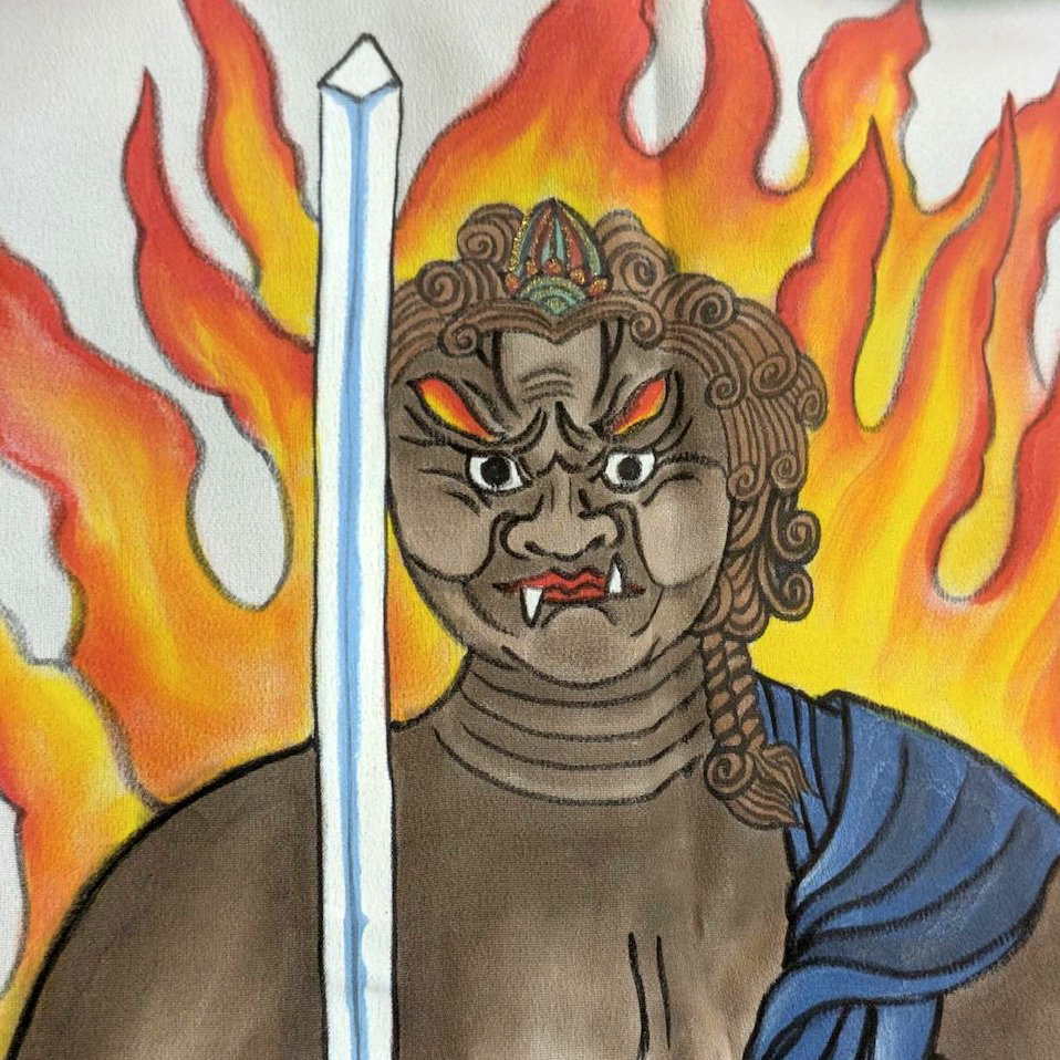 正絹 男物 絵羽長襦袢【不動明王】　