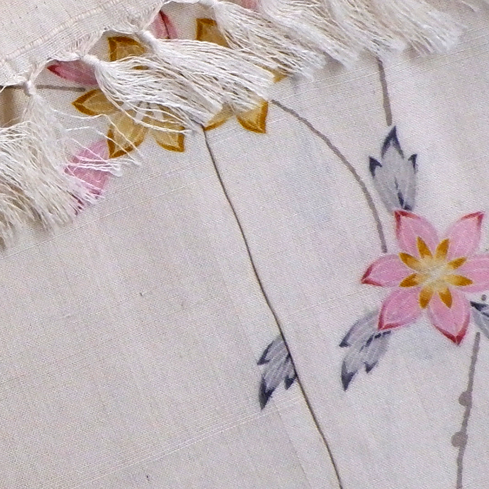 しょうざん　生紬訪問着【蔓に花　ピンク】　