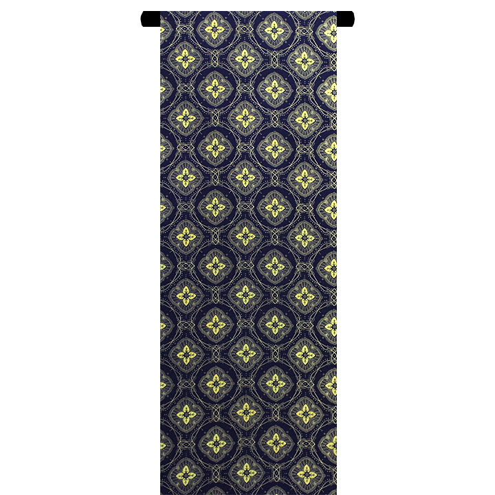 山音謹製　丹後ちりめん正絹小紋反【変わり華菱　紺紫】