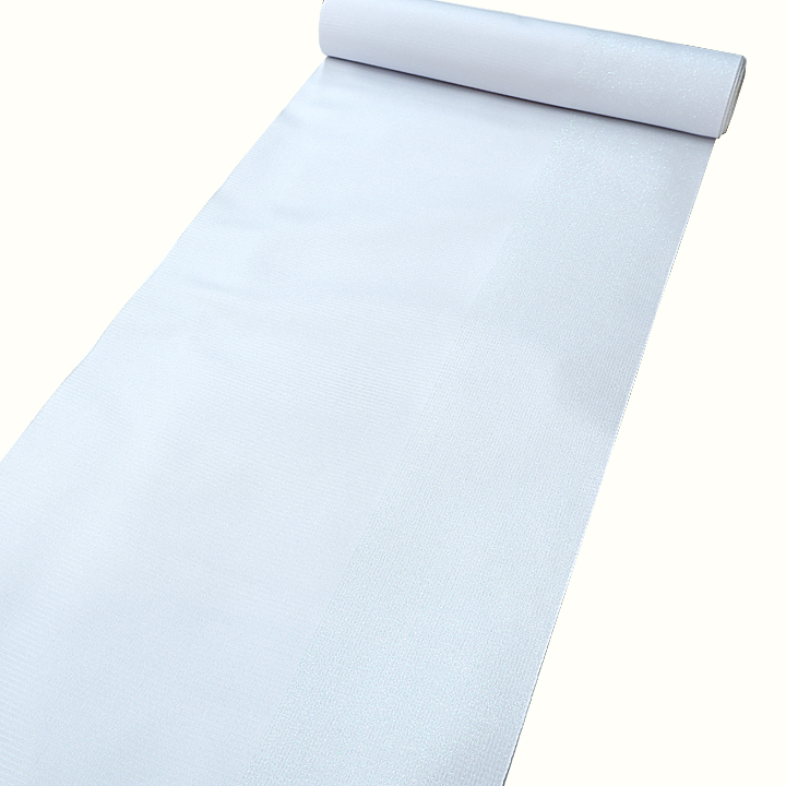 ラメのような煌びやかさがあるシンプルデザイン 西陣織 広巾御召反【グレー】