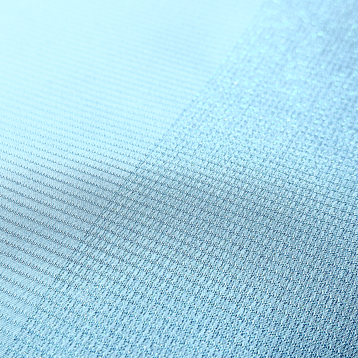 ラメのような煌びやかさがあるシンプルデザイン 西陣織 広巾御召反【水色】