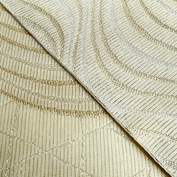 夏帯　西陣織 佐々木染織　絽袋帯【ベージュ　波縞模様】
