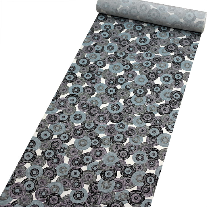 正絹 お洒落小紋反【総柄の傘 グレー】 [221119-ko-7] - ￥63,800  