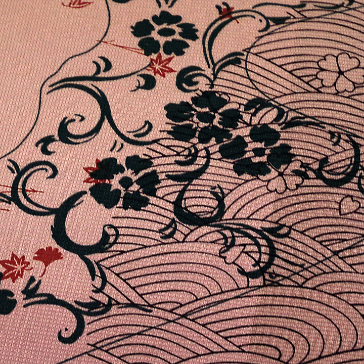 五嶋紐ブランド　染九寸名古屋帯【柿色　流水に舞う花々】