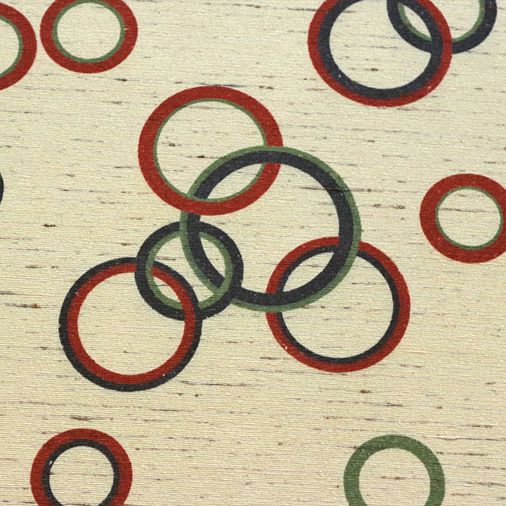 五嶋紐ブランド　染九寸名古屋帯【ベージュ　輪模様】