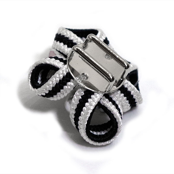 帯留め【パール風飾り　黒】