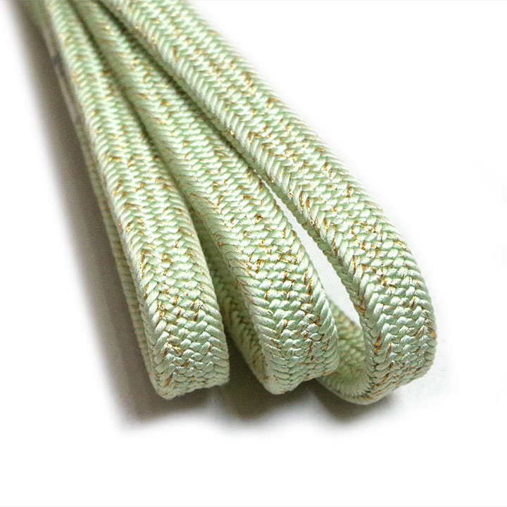 紐の渡敬　正絹　帯締め【金ちらし　薄緑】