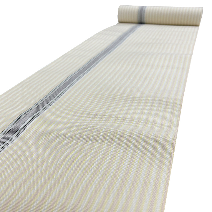 綿生地　八寸帯【イエロー　縞】