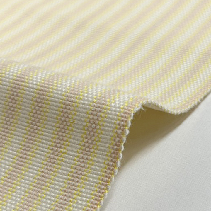 綿生地　八寸帯【イエロー　縞】