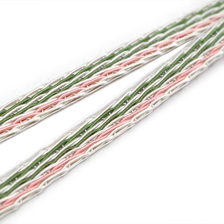 夏物　紐の渡敬謹製　帯締め【ピンク×緑】