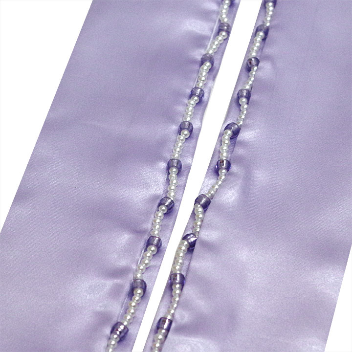 ビーズ付き 重ね衿【藤に紫】