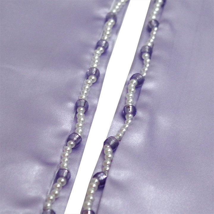 ビーズ付き 重ね衿【藤に紫】