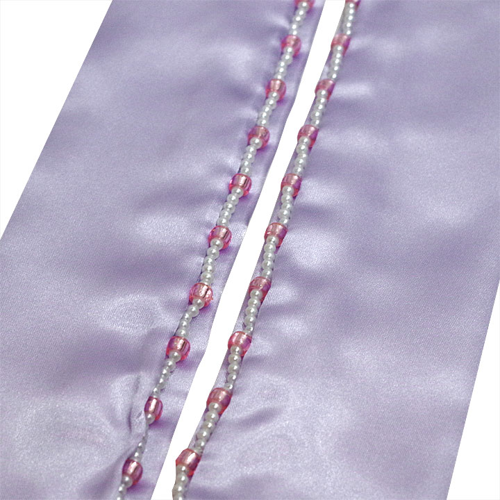 ビーズ付き 重ね衿【藤にピンク】