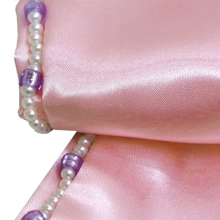 ビーズ付き 重ね衿【ピンクに紫】