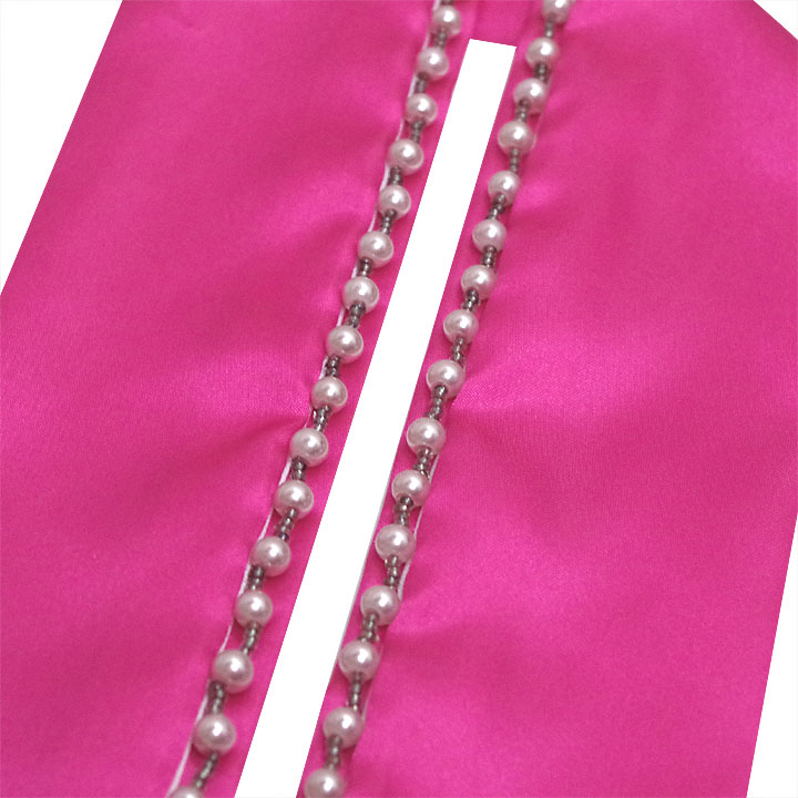 ビーズ付き 重ね衿【ビビットピンクにピンク】