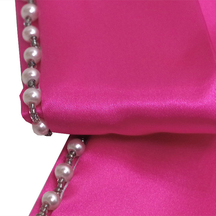 ビーズ付き 重ね衿【ビビットピンクにピンク】