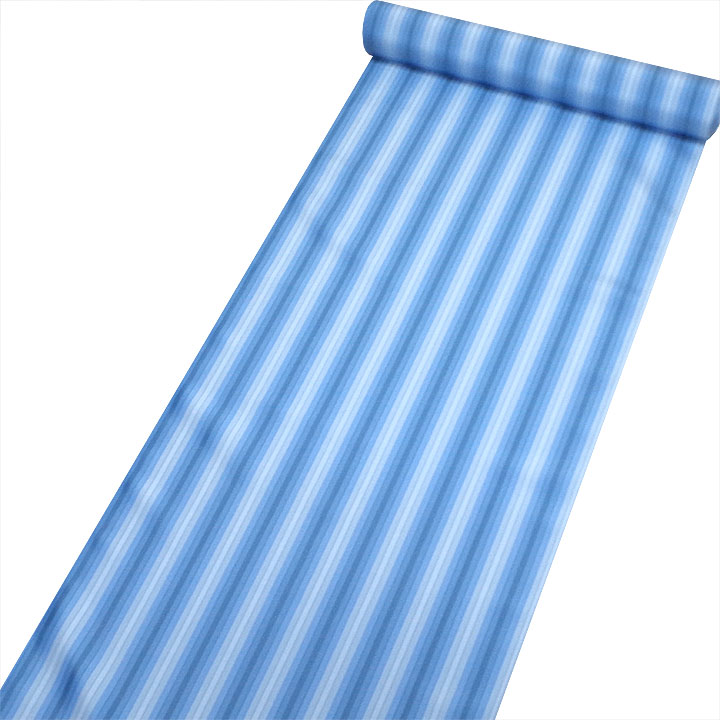 正絹御召反【縞　青】