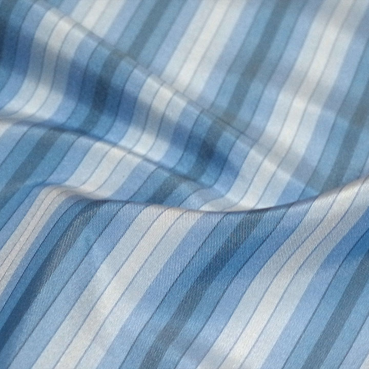 正絹御召反【縞　青】