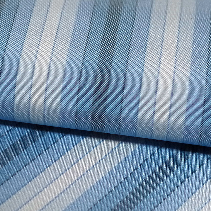 正絹御召反【縞　青】