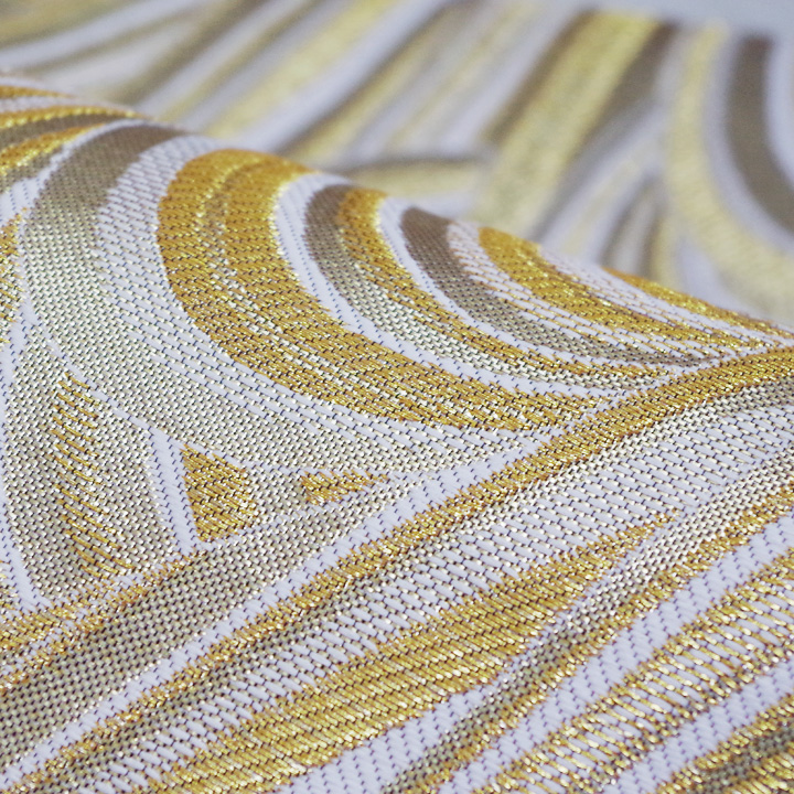 迫力のある流水模様 粋な雰囲気が漂く豪華な藤本仁謹製の西陣織袋帯
