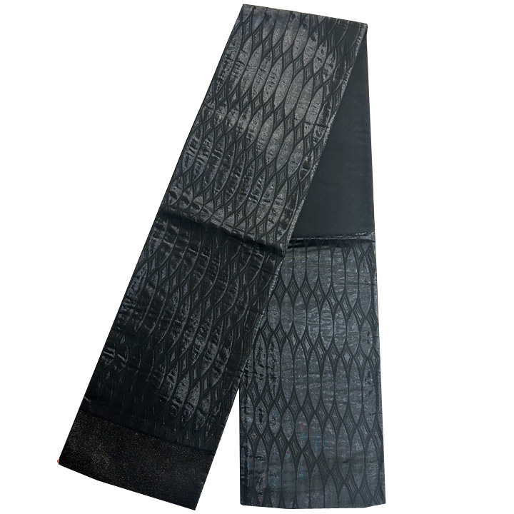 シンプルデザインでありながら着物に映えてくれる大光謹製　西陣織袋帯【黒色】