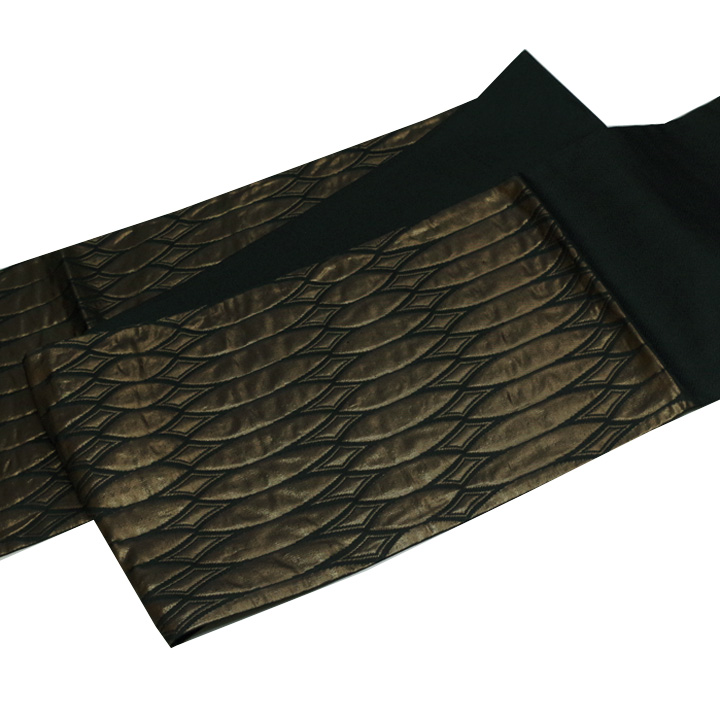 シンプルデザインでありながら着物に映えてくれる大光謹製　西陣織袋帯【茶色】 - ウインドウを閉じる