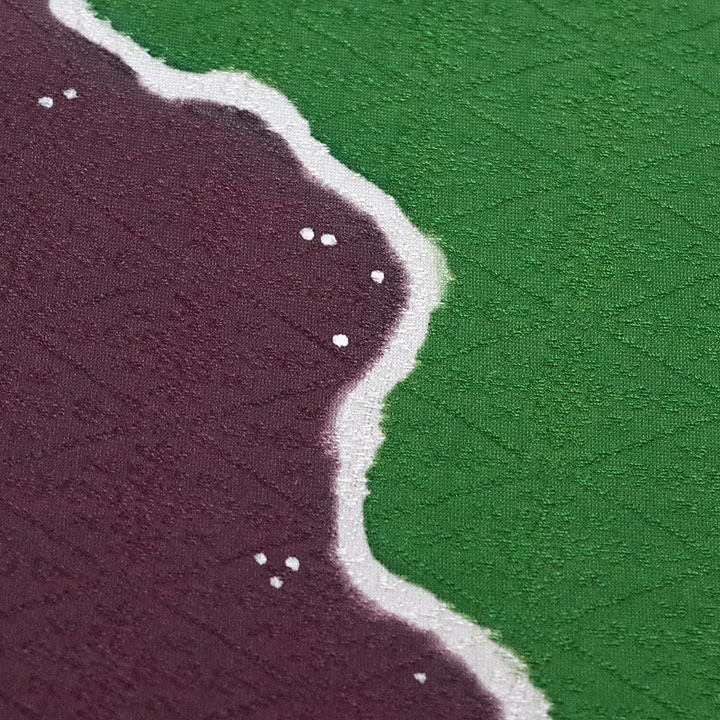 正絹丹後ちりめん　２色帯揚げ【紫　緑】