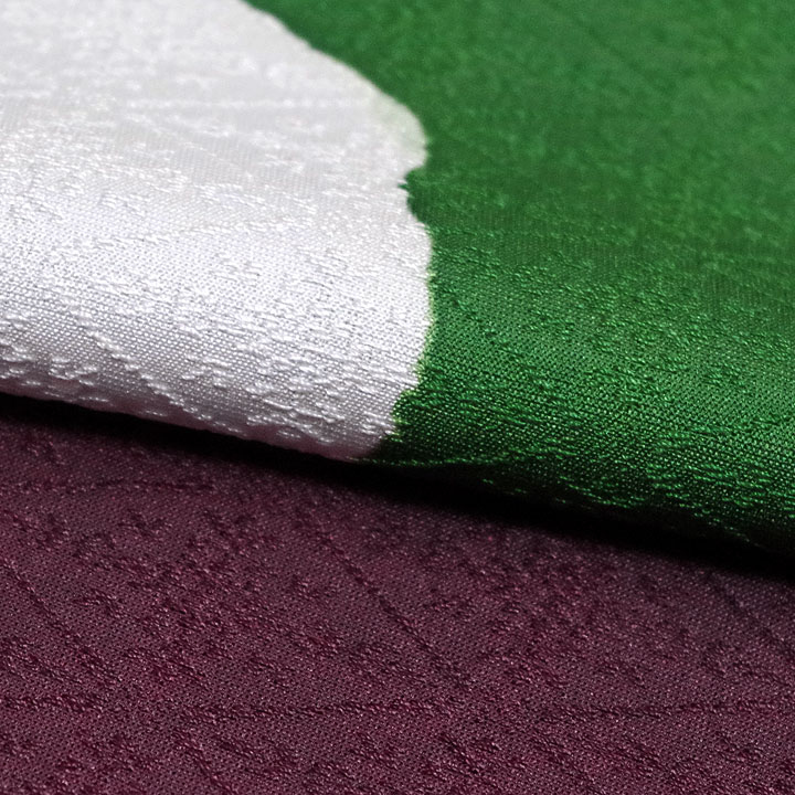 正絹丹後ちりめん　２色帯揚げ【紫　緑】