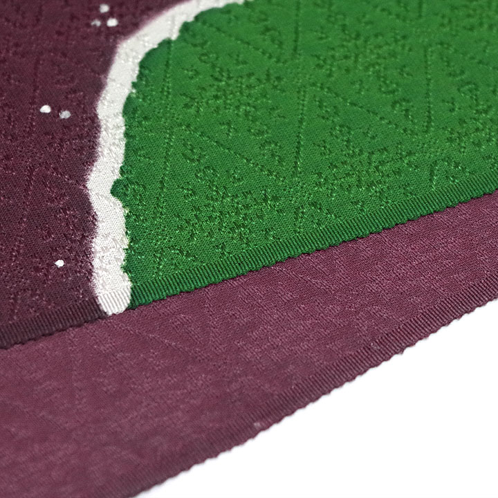 正絹丹後ちりめん　２色帯揚げ【紫　緑】