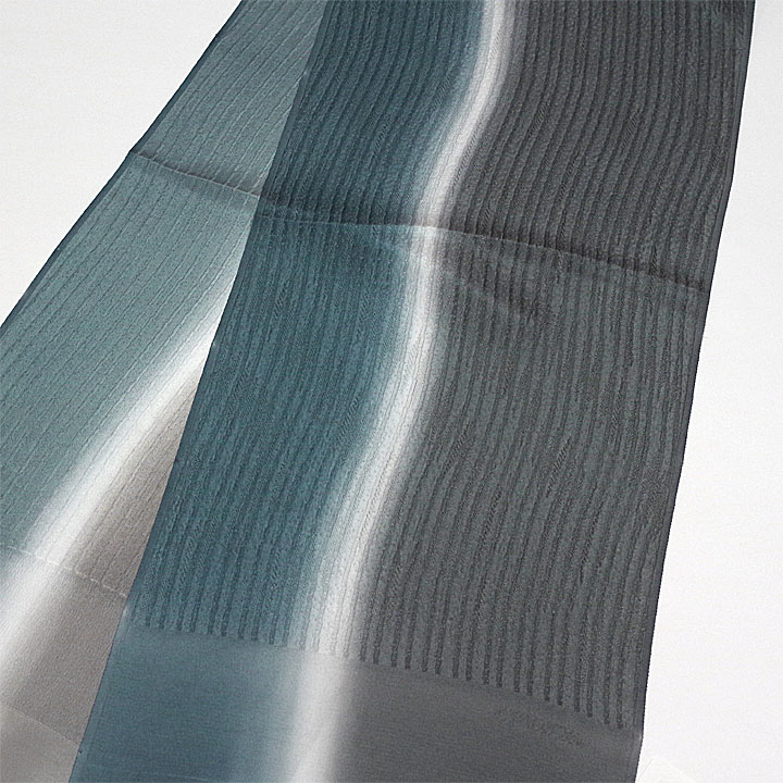 正絹丹後ちりめん　帯揚げ【青グレー　黒灰】