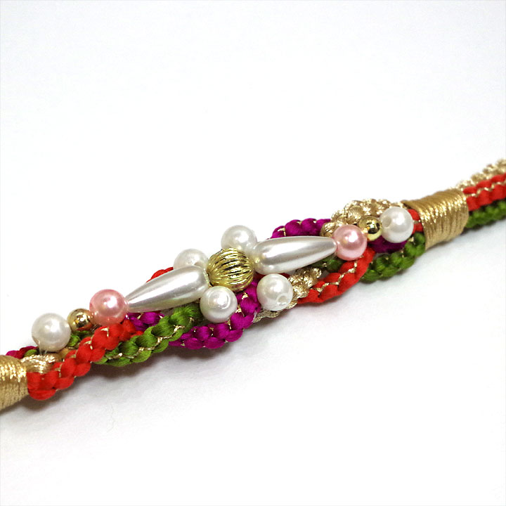 振袖用帯締め【朱色 パール飾り】 [200428-oj-22] - ￥9,680