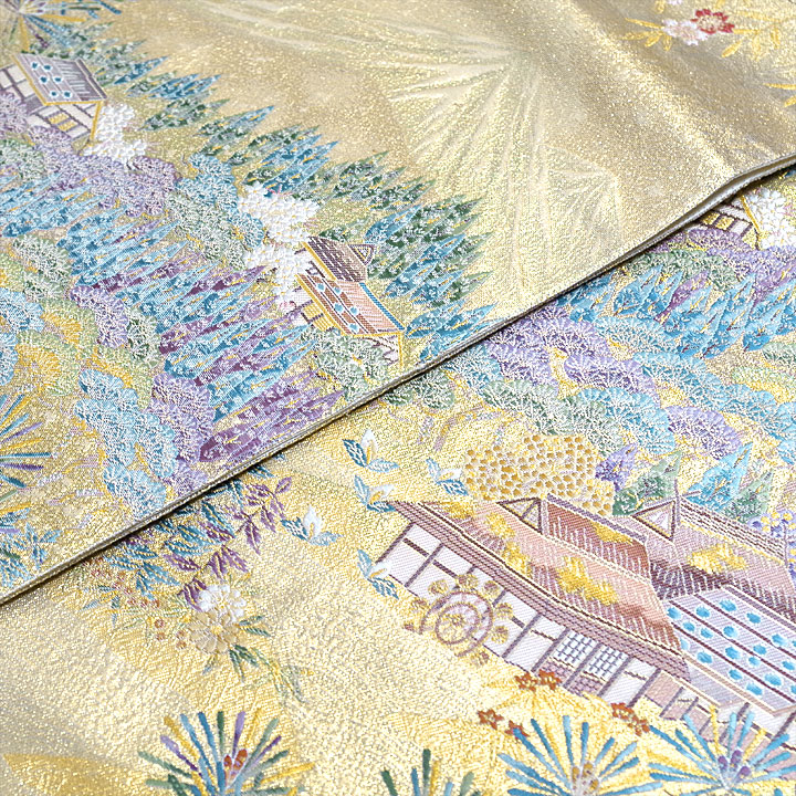 非常に優美で上品な雰囲気を持った「長嶋成織物」の風景柄袋帯
