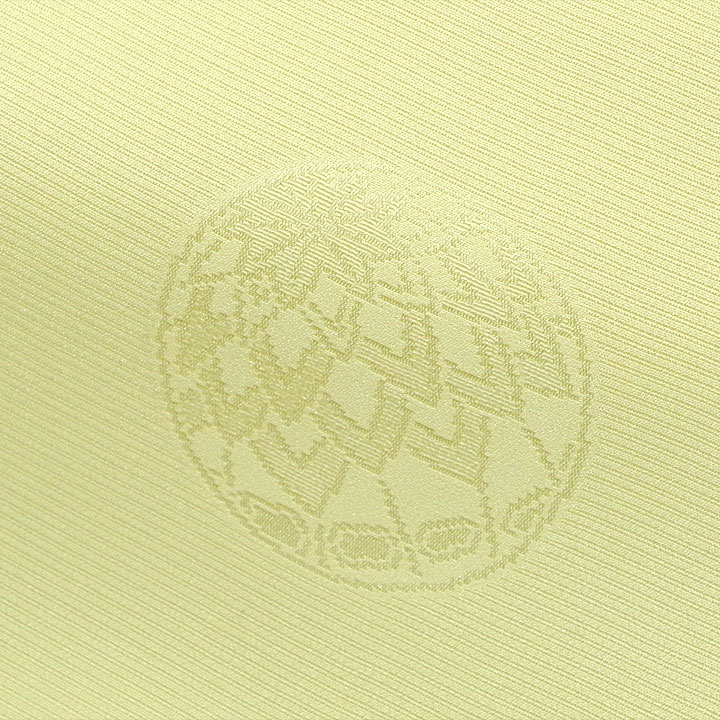 優しい黄色の手毬模様　日本の絹フォーマル長襦袢