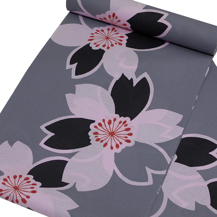 夏をお洒落に楽しむ　祇園ばやし「注染そめ」浴衣反【桜】