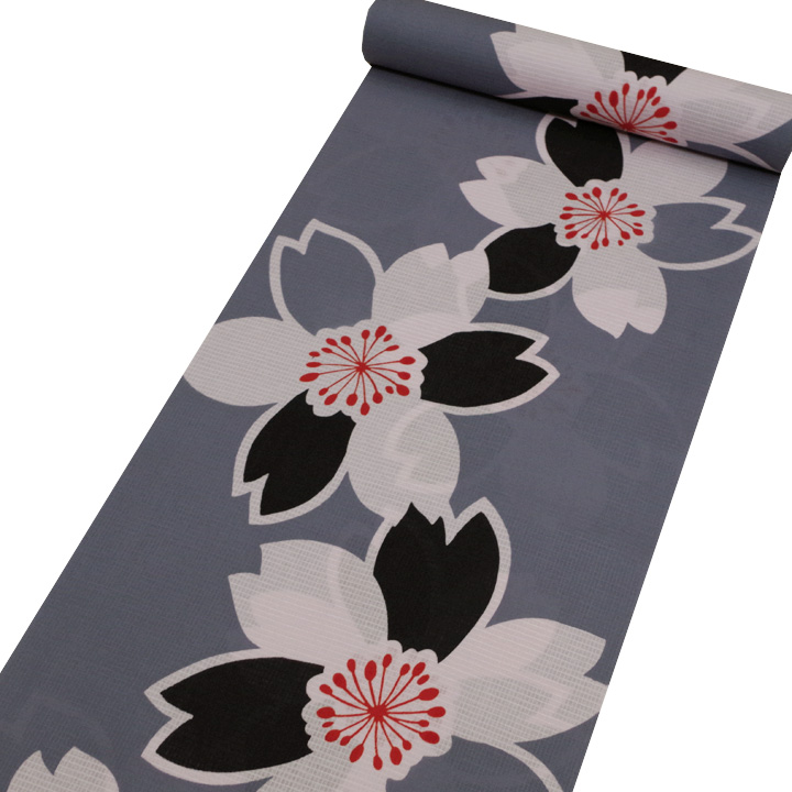 夏をお洒落に楽しむ　祇園ばやし「注染そめ」浴衣反【桜】