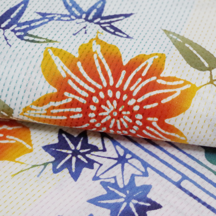 夏をお洒落に楽しむ　祇園ばやし「注染そめ」浴衣反【松竹梅】