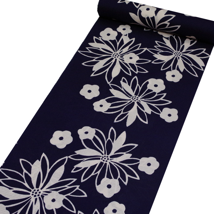夏をお洒落に楽しむ　祇園ばやし「注染そめ」浴衣反【モダンな花】