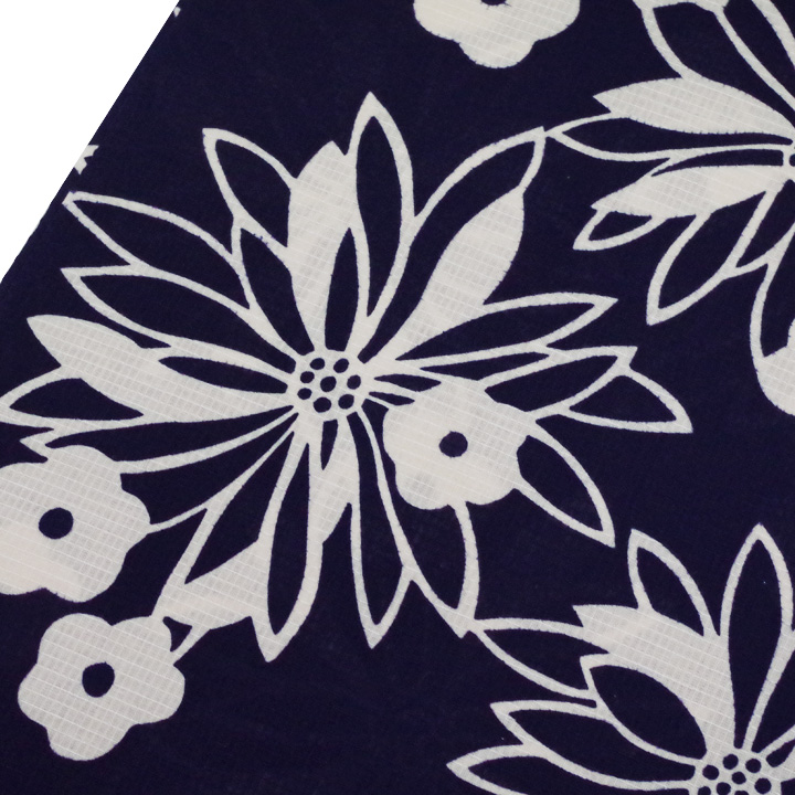 夏をお洒落に楽しむ　祇園ばやし「注染そめ」浴衣反【モダンな花】