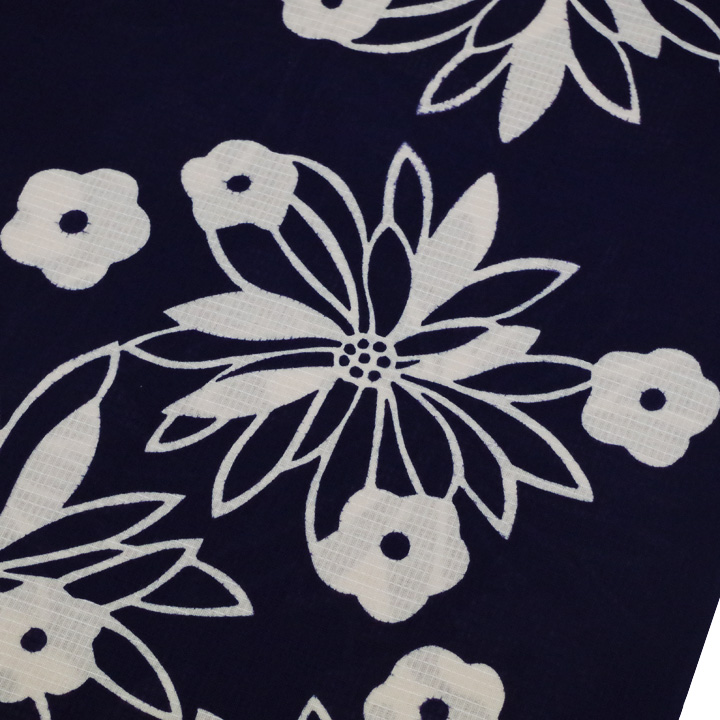 夏をお洒落に楽しむ　祇園ばやし「注染そめ」浴衣反【モダンな花】