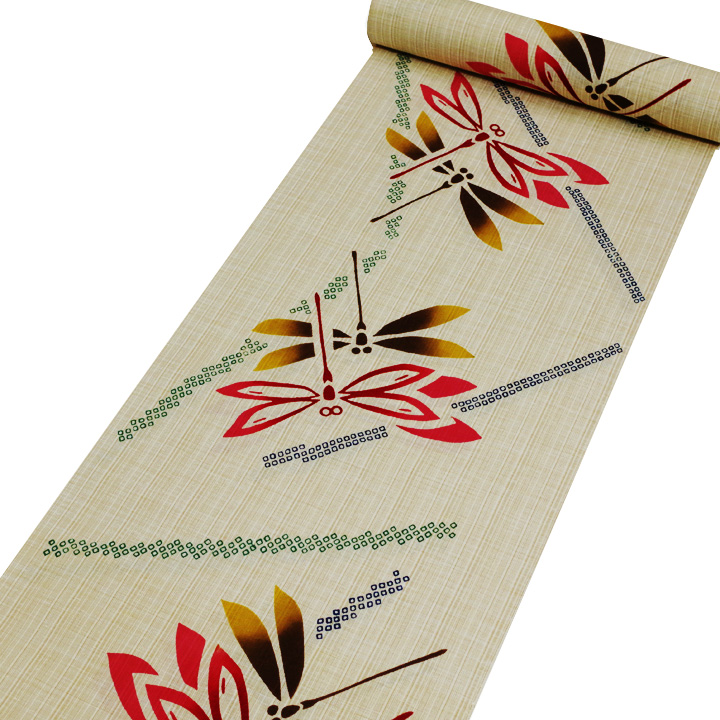 伝統ある染色が素敵な「注染そめ」浴衣反【浅黄色　トンボ】