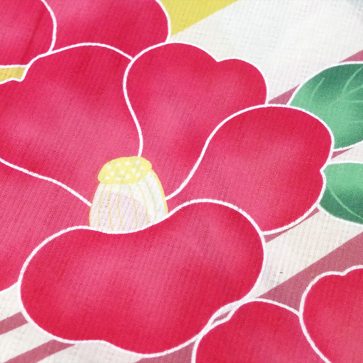 プレタ浴衣　LIP STAGE【椿　斜線】