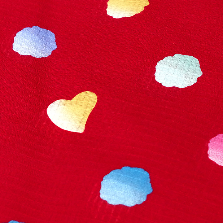 プレタ浴衣　LIP STAGE【水玉とハート　赤】