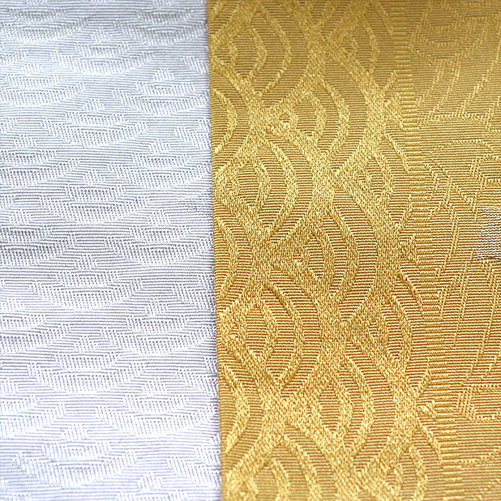 ポリエステル半幅帯　一輪館【鳥　黄色】